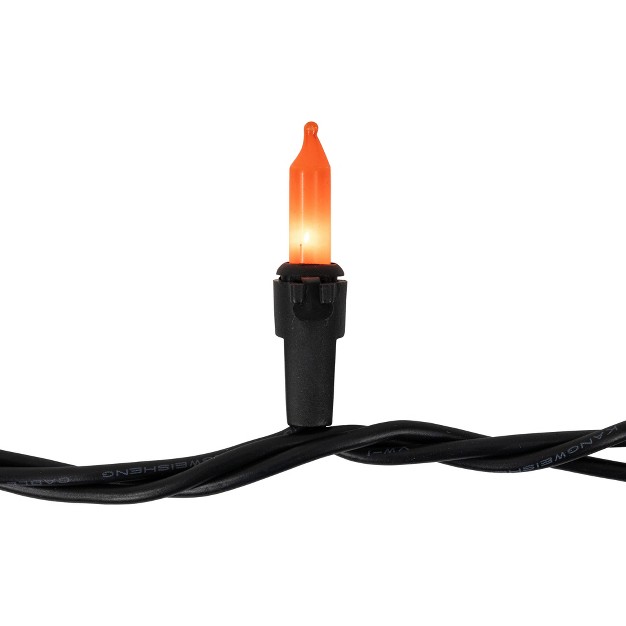 Northlight 100 count Orange Mini Halloween Light Set 20ft Black Wire