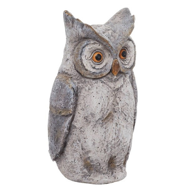 X 9 quot Magnesium Oxide Country Owl Garden Sculpture Gray Olivia amp May