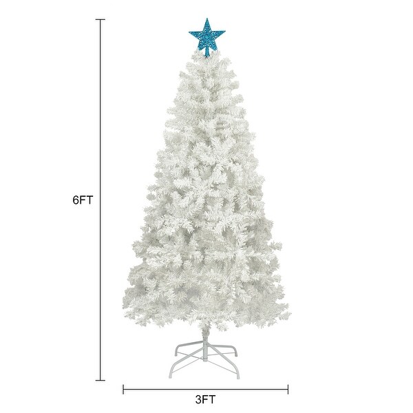 6ft Artificial Christmas Tree with 300 LED Lights and 600 Bendable Branches