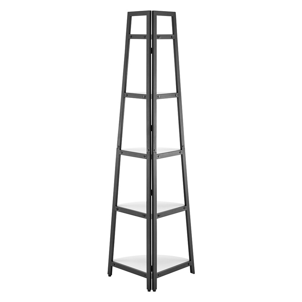 Danya B. Free Standing 5 Tier Pyramid Industrial Corner Shelf