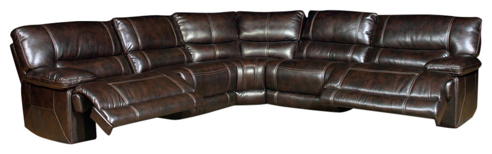 Emma Mason Signature Ephrata 5pc Power Recliner Sectional in Nutmeg   Contemporary   Sectional Sofas   by Emma Mason  Houzz