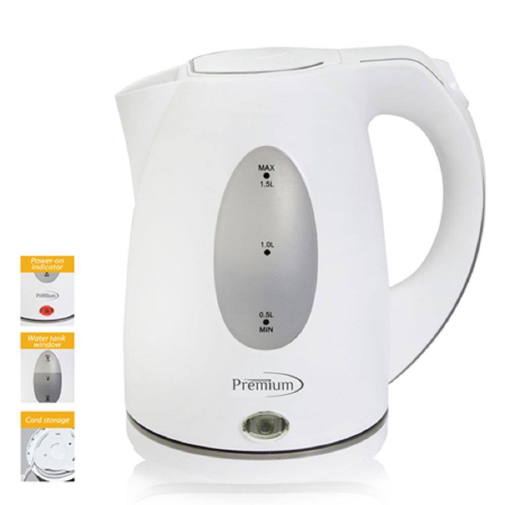 Premium LEVELLA 6-Cup Cordless White Electric Kettle with Detachable Base PTK5156