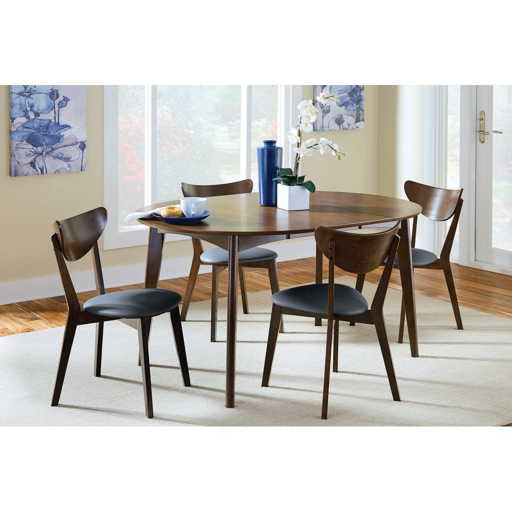 Marvin Black and Dark Walnut Open Back Dining Chairs (Set of 6)