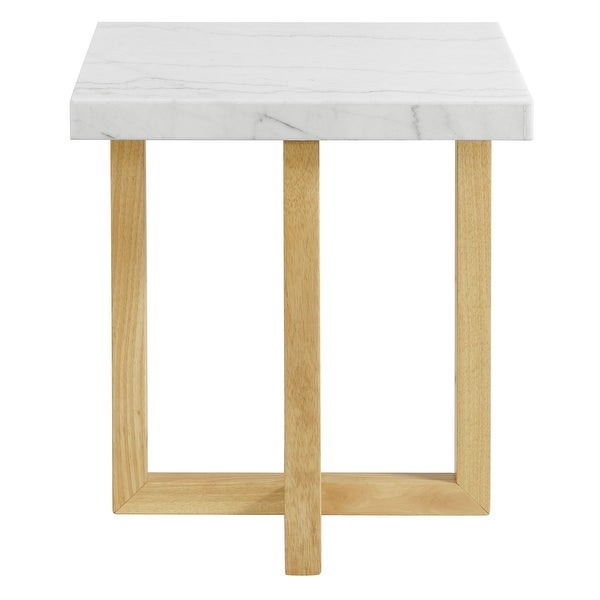 Picket House Furnishings Meyers Marble Square End Table in Natural