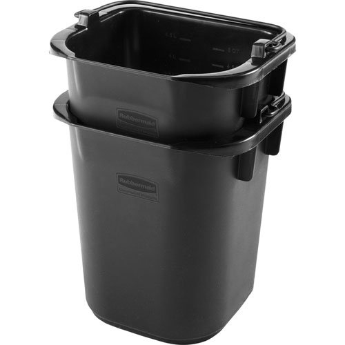 Rubbermaid Executive 5-quart Heavy-duty Pail | 5 quart， Heavy Duty， Durable， Molded Handle， Plastic， Polypropylene， Black， 4