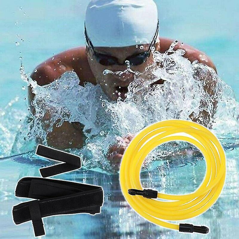 Swim Bungee Training Belt Swimming Pool Resistance Safety Leash Exerciser Tether Cord