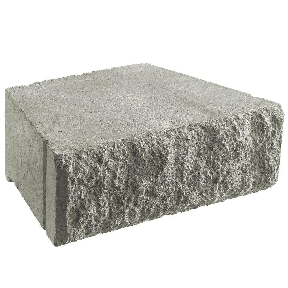 Pavestone Regal Stone Pro 18 in. W x 12 in. L x 8 in. H Rock Face Pewter Blend Concrete Wall Block 81800