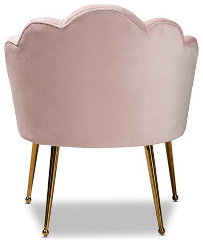 Baxton Studio Cinzia Glam and Luxe Light Pink Velvet Fabric Upholstered Gold...   Midcentury   Armchairs And Accent Chairs   by HedgeApple  Houzz