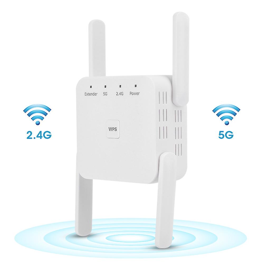 Wifi Range Extender Network Port Wall Plug Wireless Relay 1200m Dual Frequency 100240veu Plug