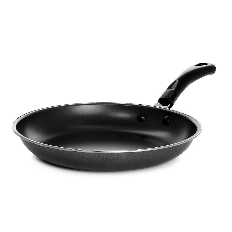 Gibson Everyday Highberry 2 Piece 12in and 10in Frying Pan Set in Metallic Grey