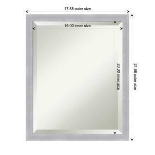 Amanti Art Grace 18 in. x 22 in. Modern Rectangle Framed Brushed Nickel Narrow Bathroom Vanity Mirror DSW5343057