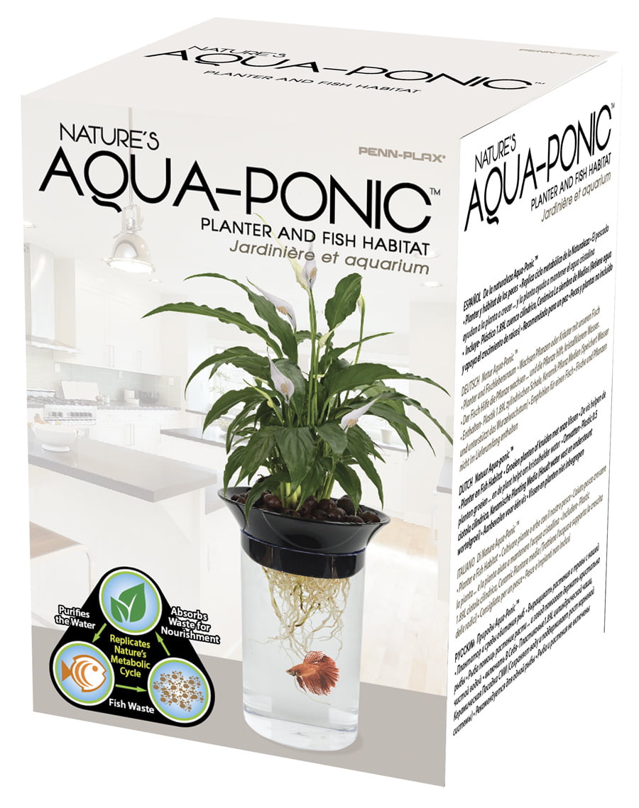 Penn-Plax Aqua-Ponic Betta Tank and Hydroponic Planter – 0.5 Gallon