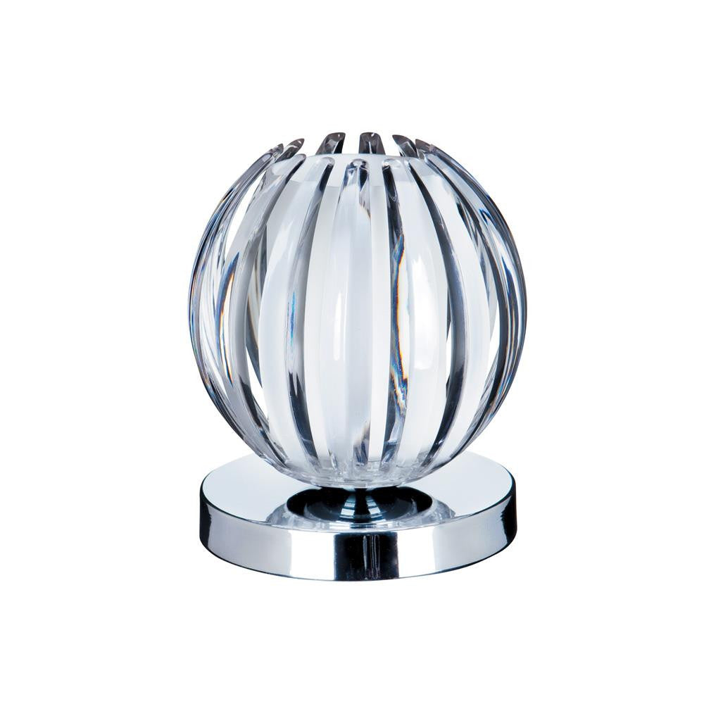 Searchlight 1811CL Polished Chrome Modern Touch Table Lamp with Clear & Frosted Glass