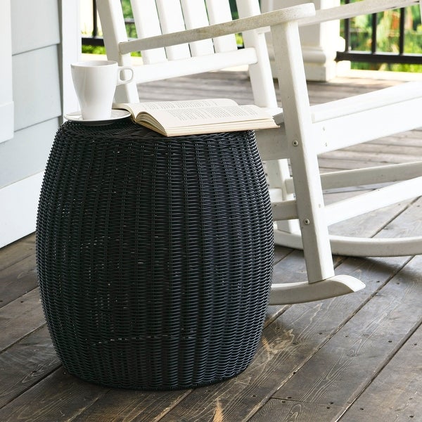 Household Essentials Indoor/Outdoor Multi-Purpose Barrel Basket Side Table