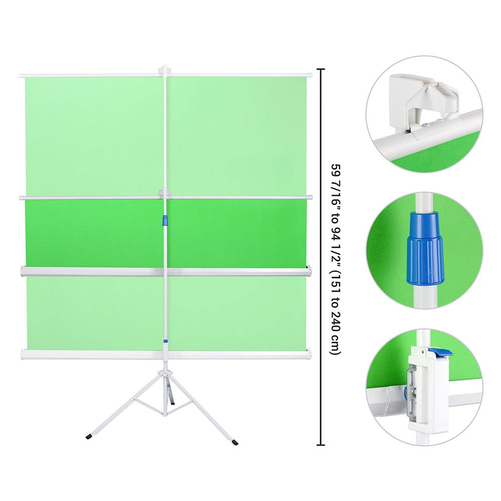 Yescom Retractable Green Screen Chromakey with Stand 6'x6'