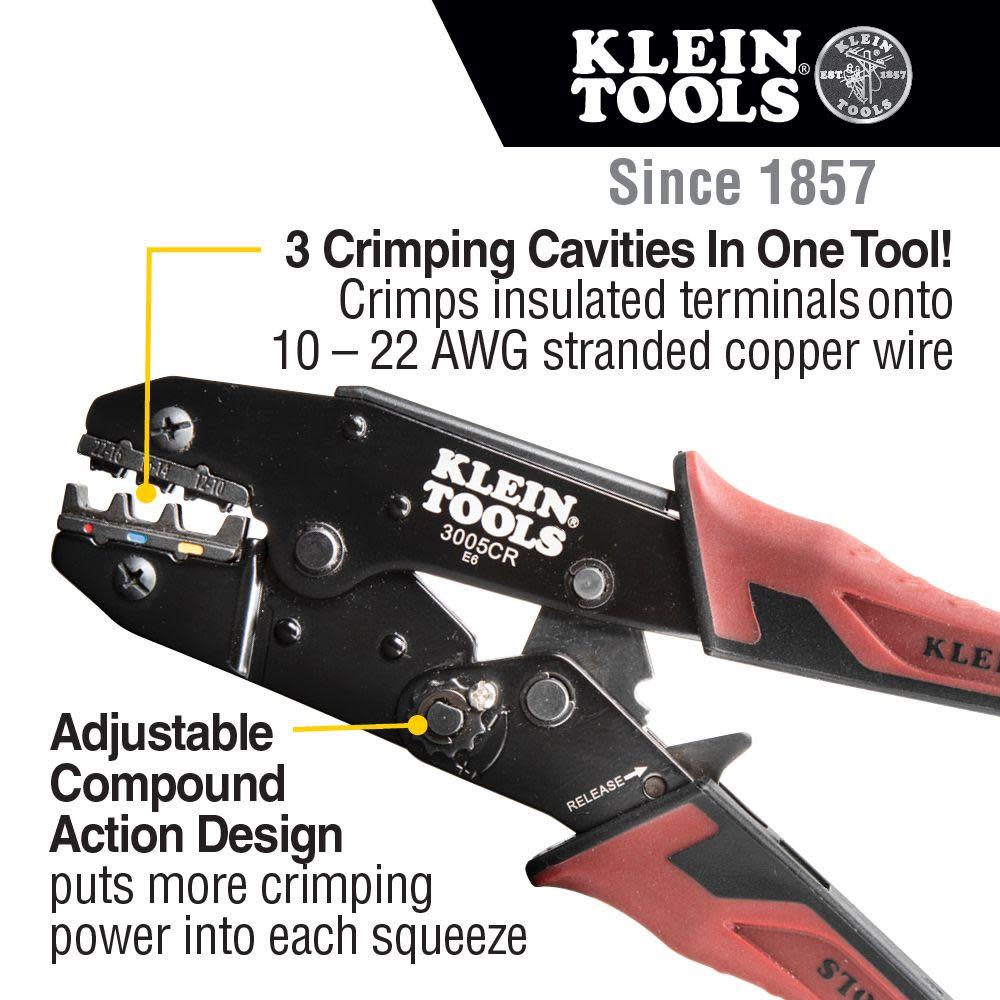 Ratchet Wire Crimper， 10 to 22 AWG ;