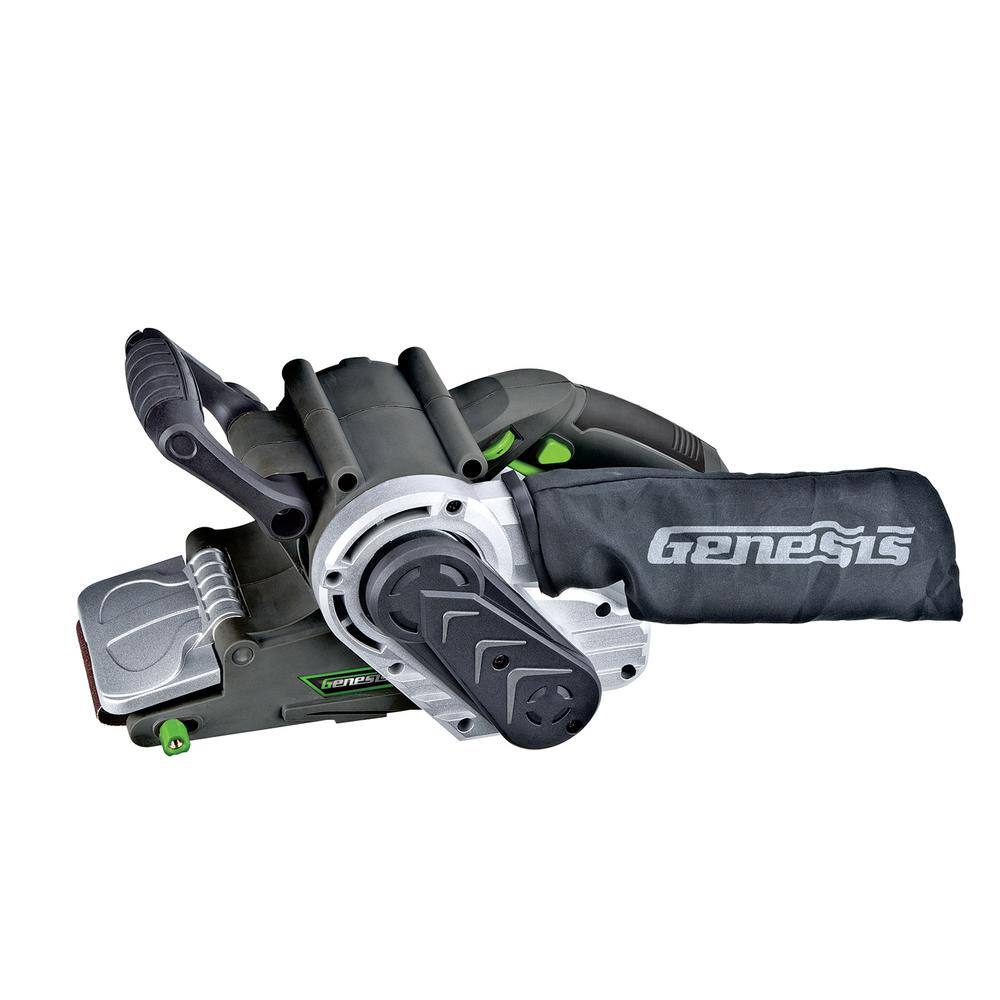 Genesis 8 Amp 3 in. x 21 in. Single Lever Variable Speed Belt Sander with Adjustable Front Handle and Dust Bag GBS321A