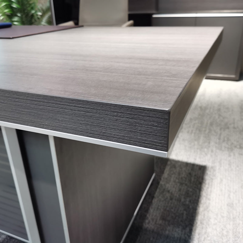 MATEES Executive Desk Reversible  2.0M - Grey/ Brown