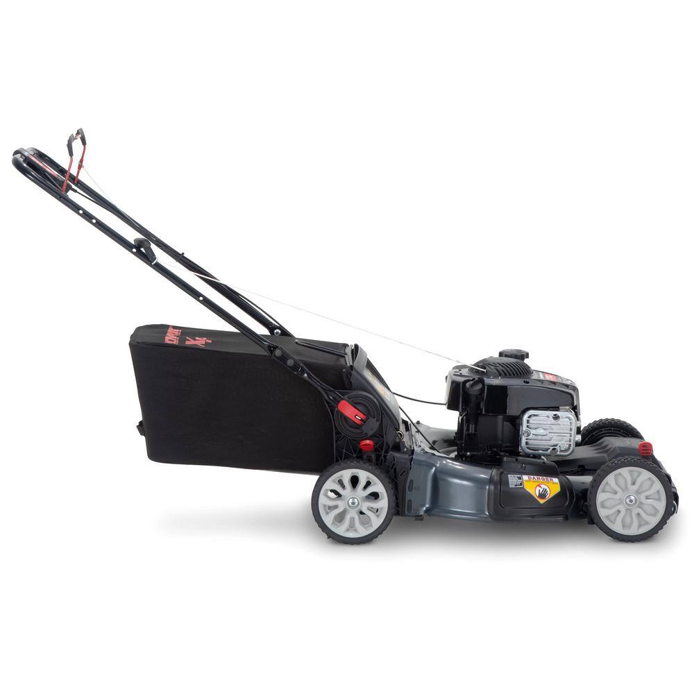 Troy-Bilt XP 21 in. 150 cc Vertical Storage Briggs and Stratton ReadyStart Series Gas Engine 3-in-1 FWD Self Propelled Lawn Mower TB220B XP Space Savr