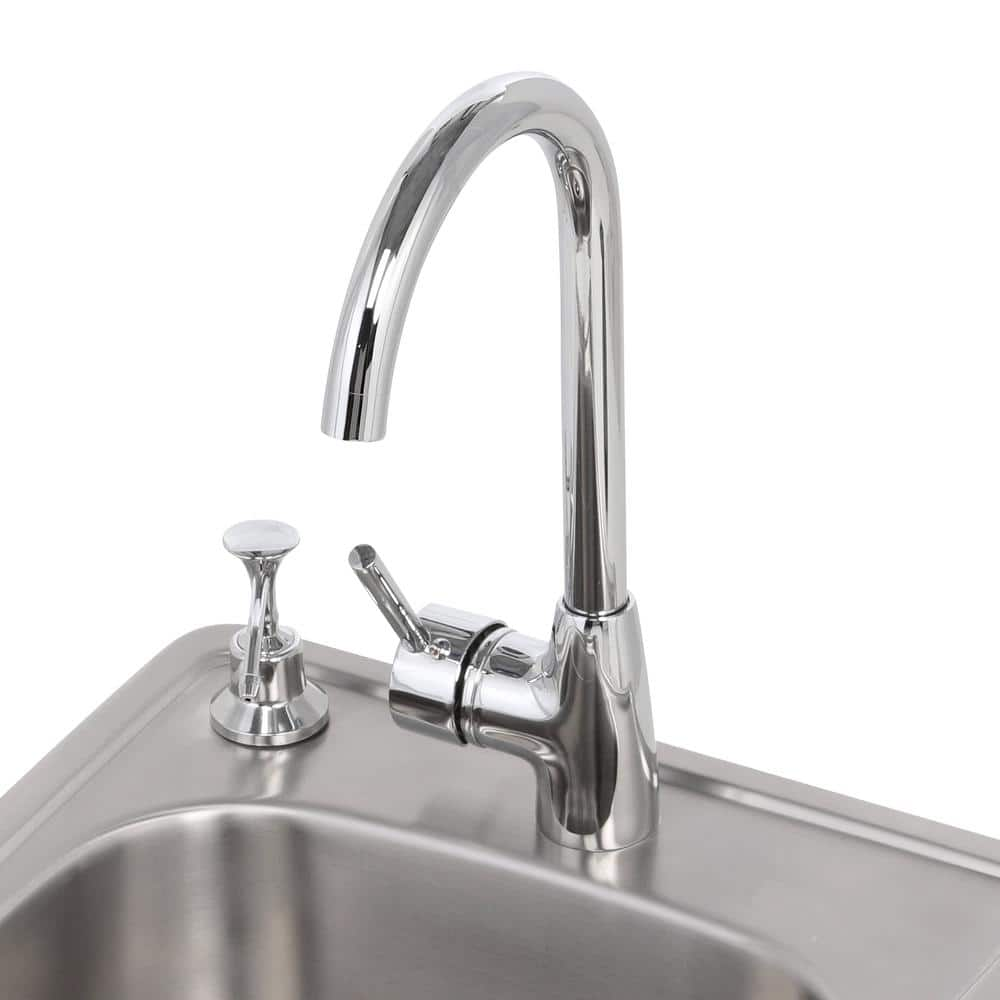 Sunstone 17 in. 304 Stainless Steel Single Sink with Cold and Hot Water Faucet A-SS17