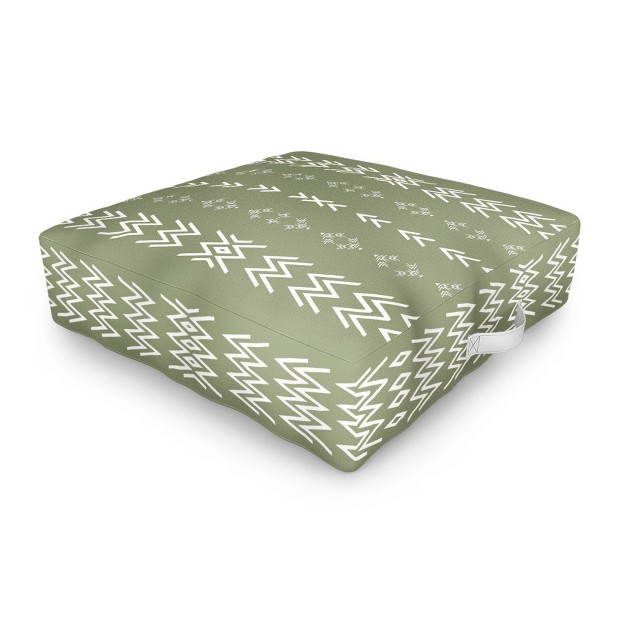 Sheila Wenzel ganny Sage Minimalist Mudcloth Outdoor Floor Cushion Deny Designs