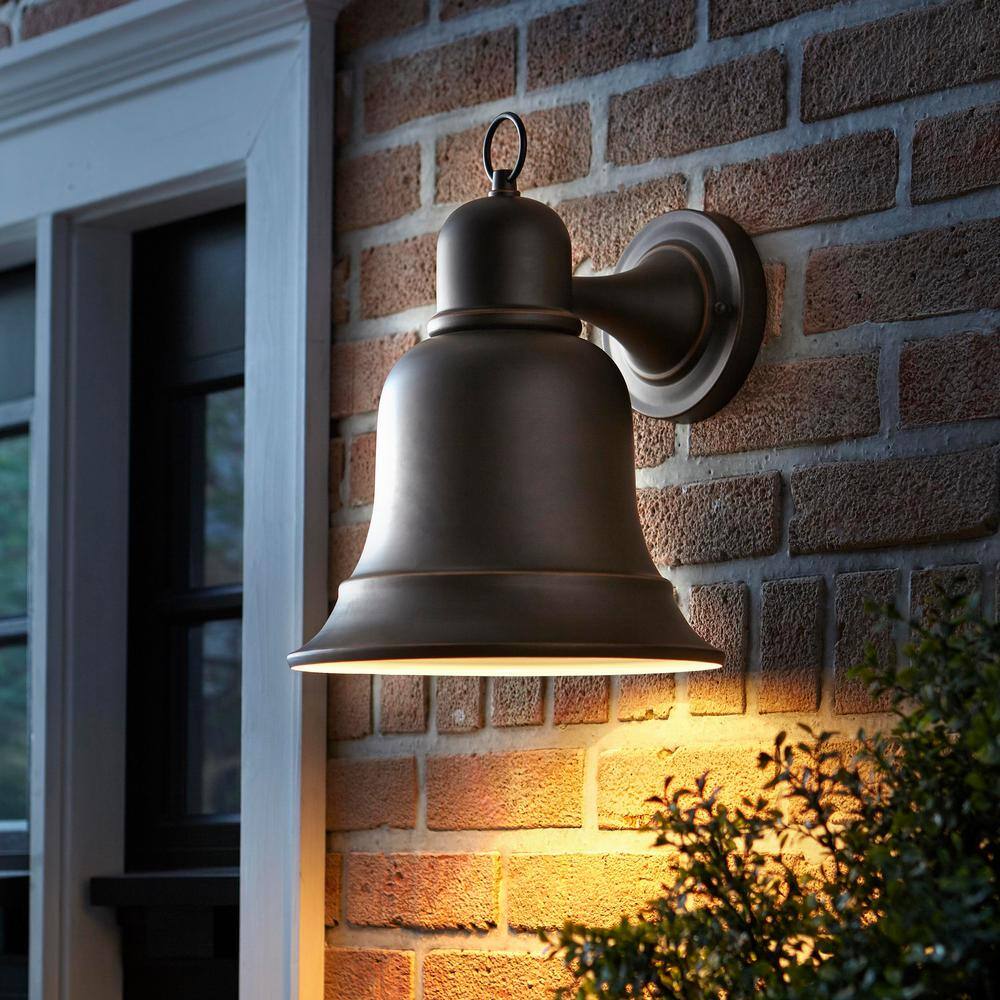 Home Decorators Collection 1-Light Oil Rubbed Bronze Outdoor Wall Lantern Sconce Dark Sky Compliant HD-1710