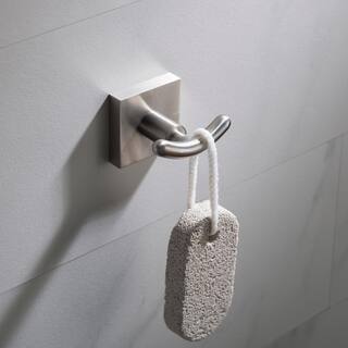 KRAUS Ventus Bathroom Robe and Towel Double Hook in Brushed Nickel KEA-17702BN