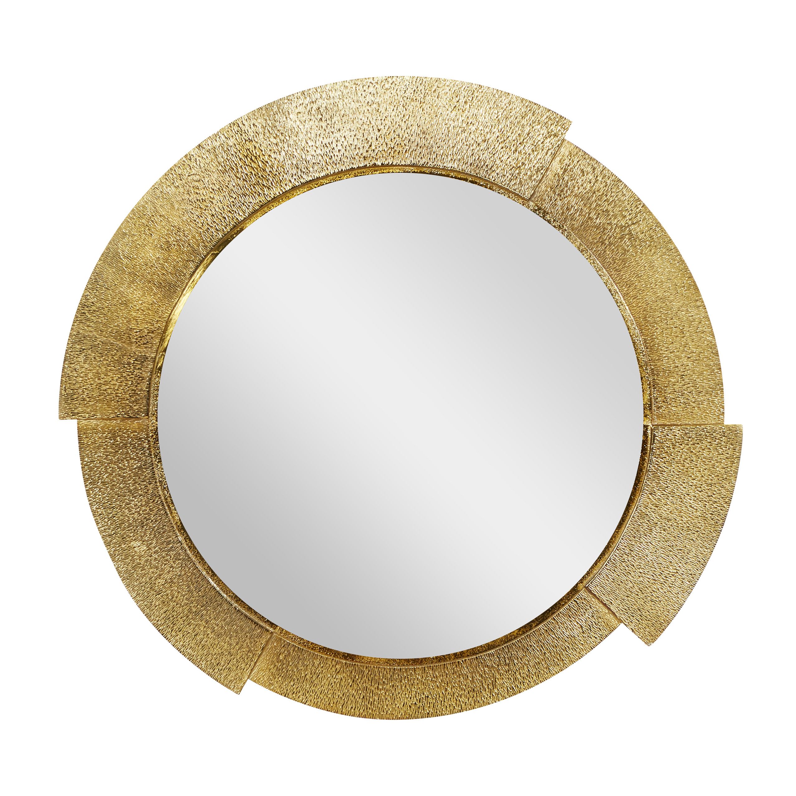 Gold Aluminum Contemporary Wall Mirror 36 x 36 x 1