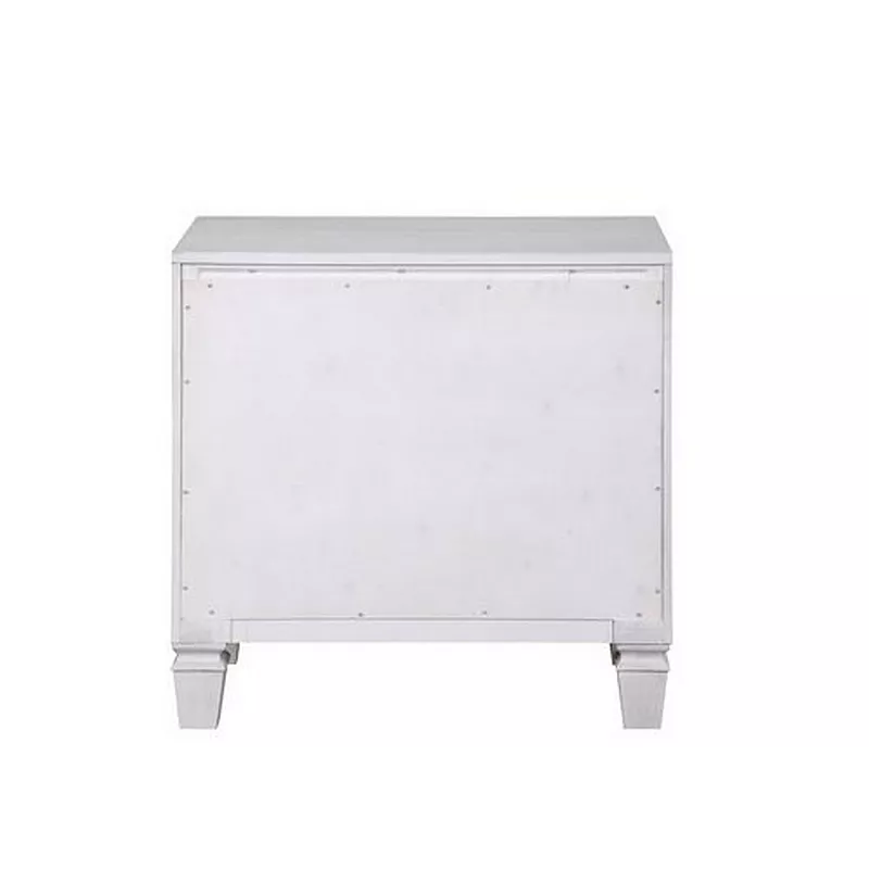 Nightstand with 2 Drawers and Diamond Handle， Gray