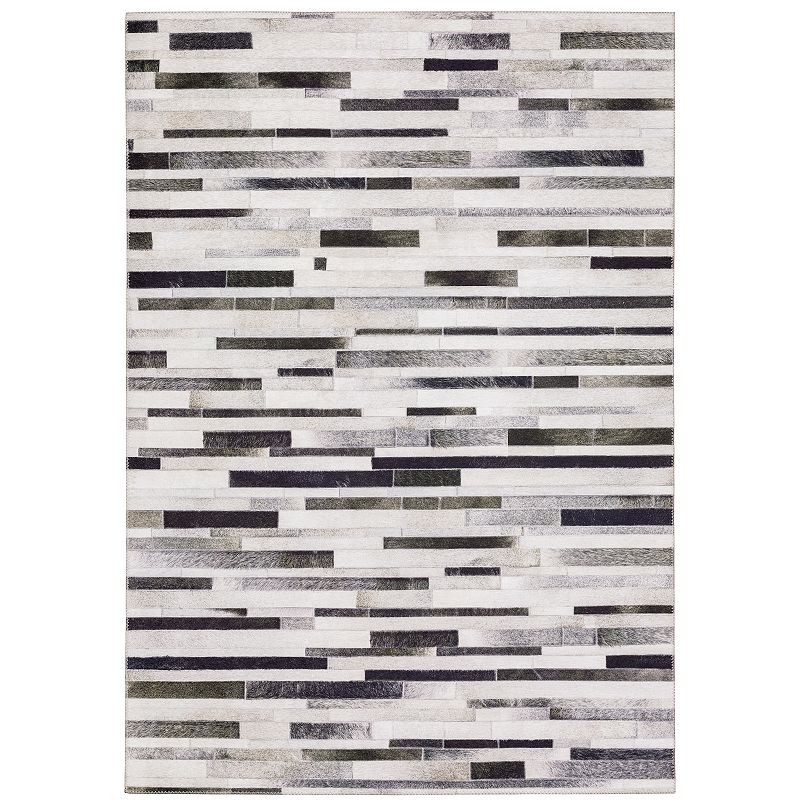 StyleHaven Markus Modern Layered Blocks Faux Hide Area Rug