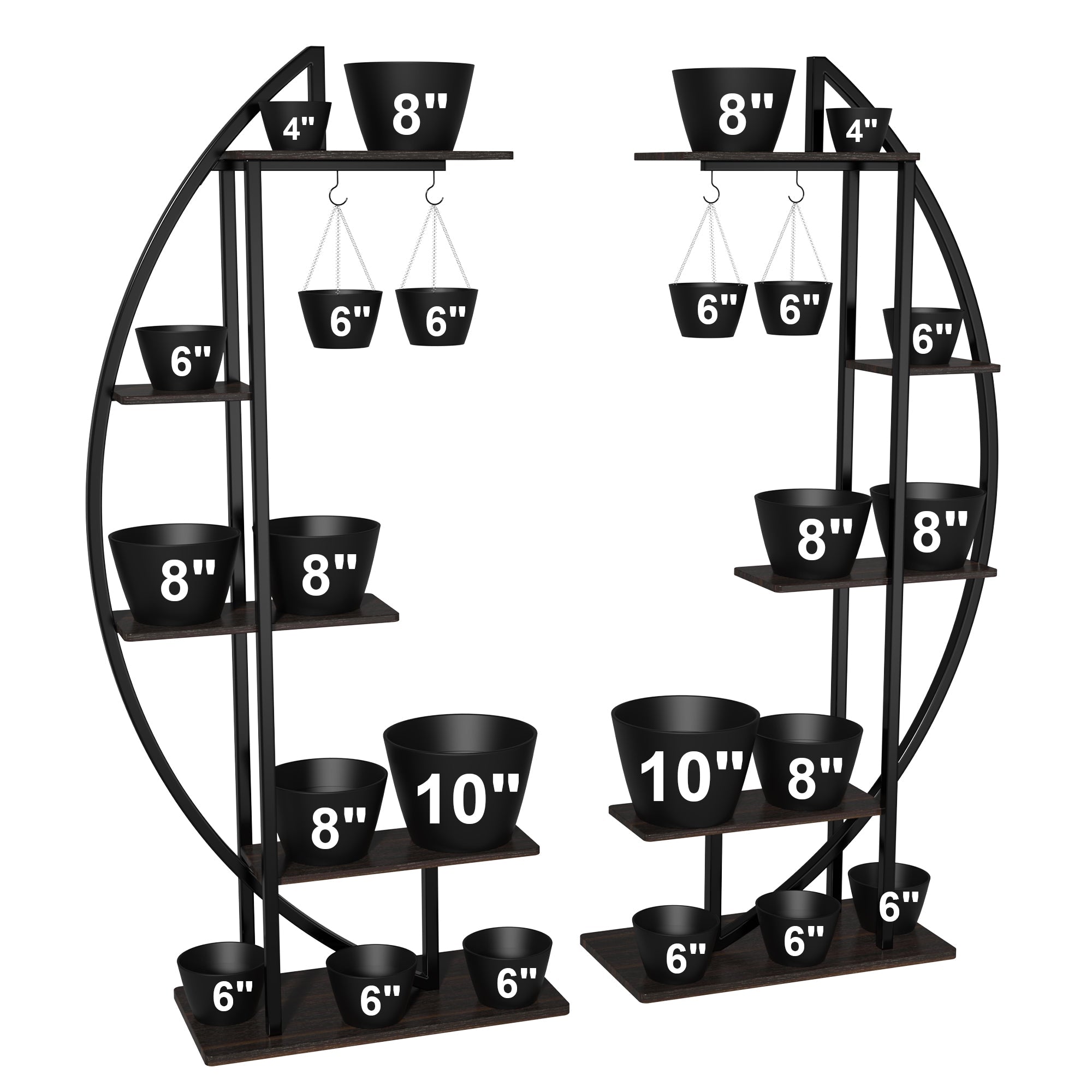 Tall Plant Stand Large Indoor Shelf  71" Metal Flower Rack  with hanging hook, more plant space