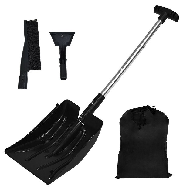 Costway 3 in 1 Snow Shovel W ice Scraper amp snow Brush Portable Shovel Kit