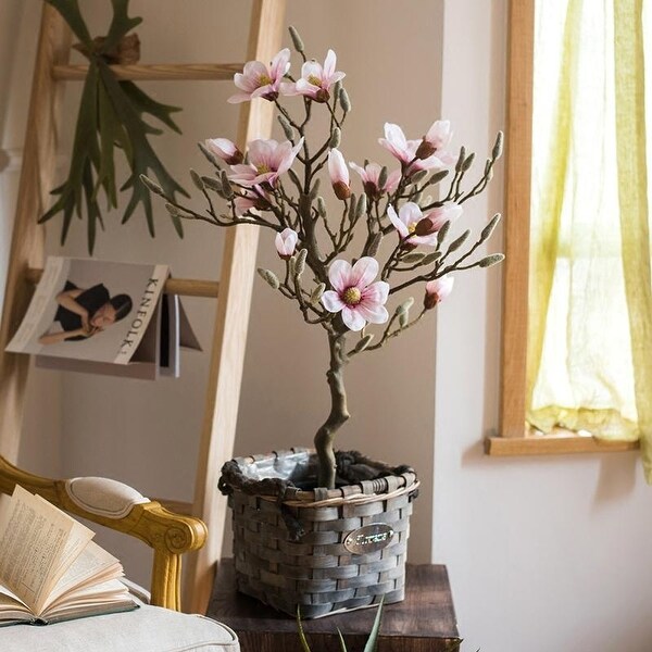 RusticReach Artificial Pink Magnolia Tree