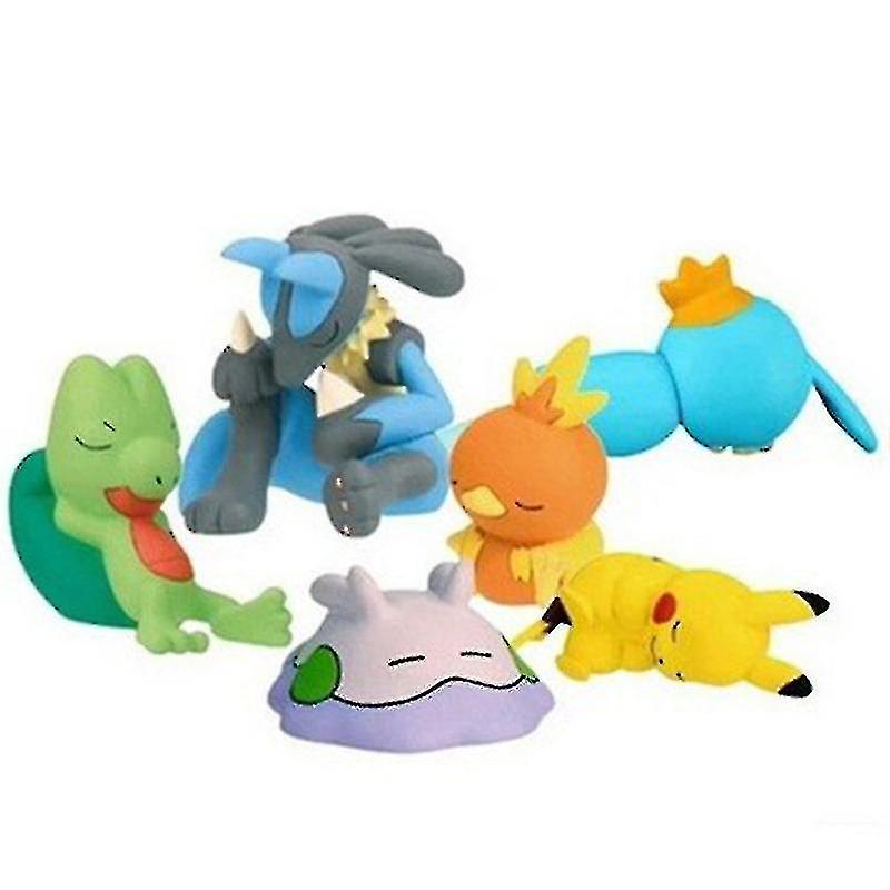 Set Of 5/6 Mini Pokmon Model Sleeping Japanese Game Cartoon Anime Figu