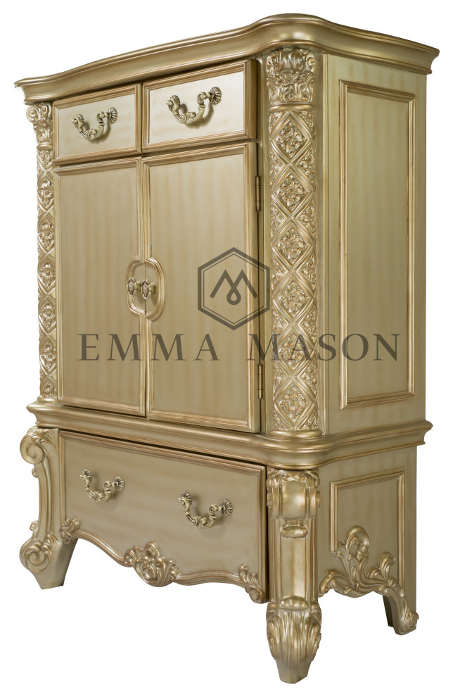 Emma Mason Signature Paragon Chaise in Gold Patina   Victorian   Accent Chests And Cabinets   by Emma Mason  Houzz