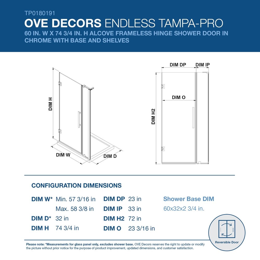 Endless TP0180191 Tampa Pro Alcove and Base 60\