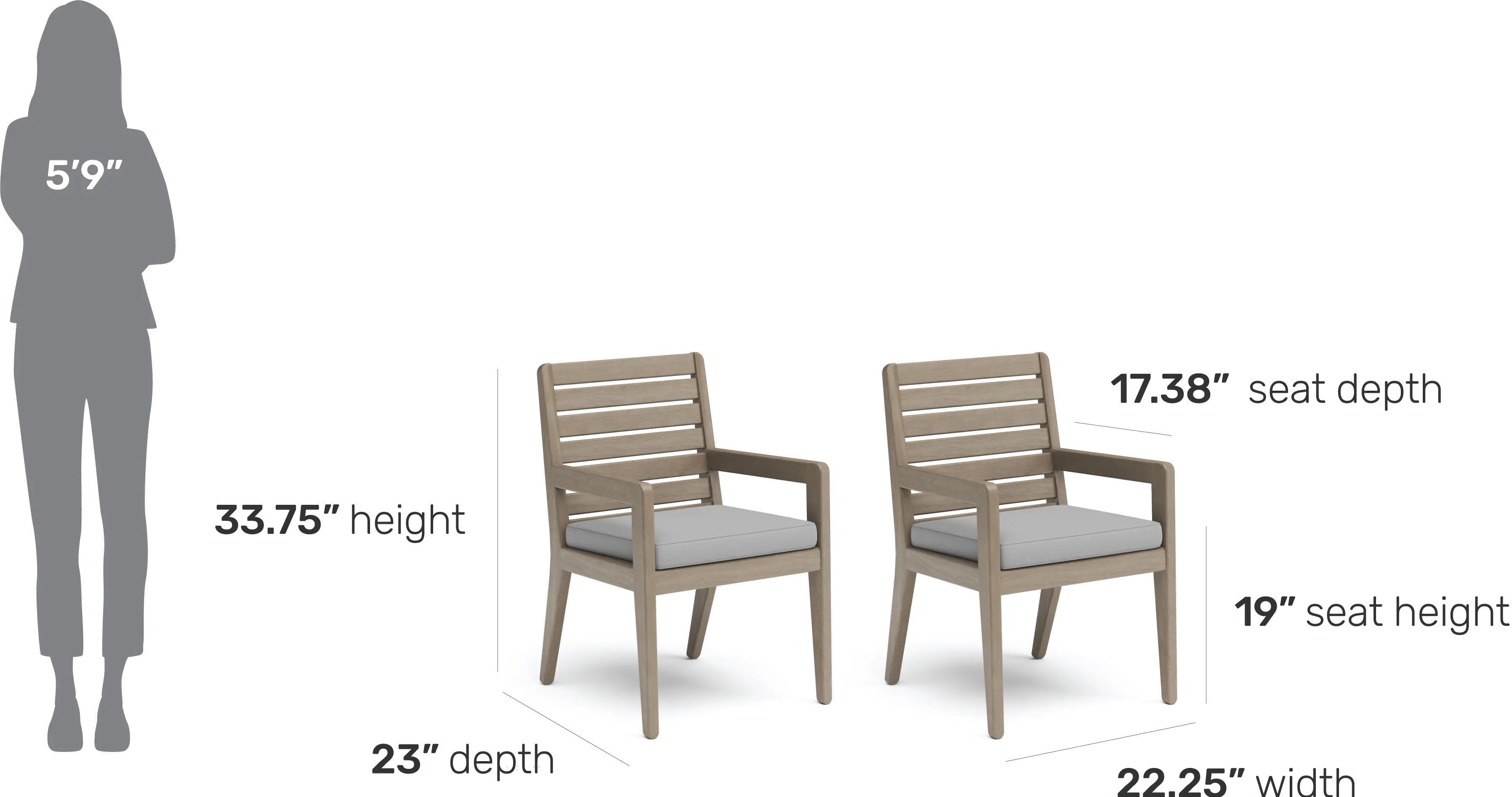 Sustain Brown Outdoor Dining Armchair set of Two