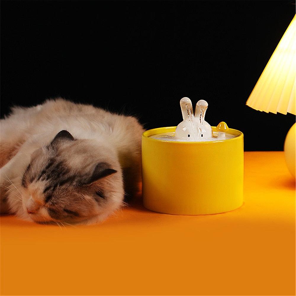 Ceramic 1l rabbit cat water fountain