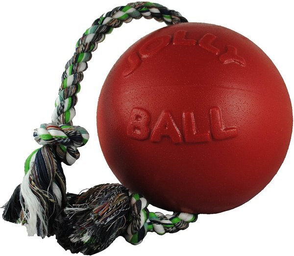 Jolly Pets Romp-n-Roll Dog Toy， Red