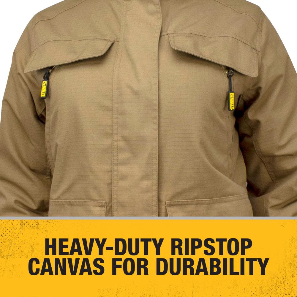 DEWALT Womens Rip Stop Canvas Heated Kit Jacket with Battery Charger & Adapter Small DCHJ092D1-S from DEWALT