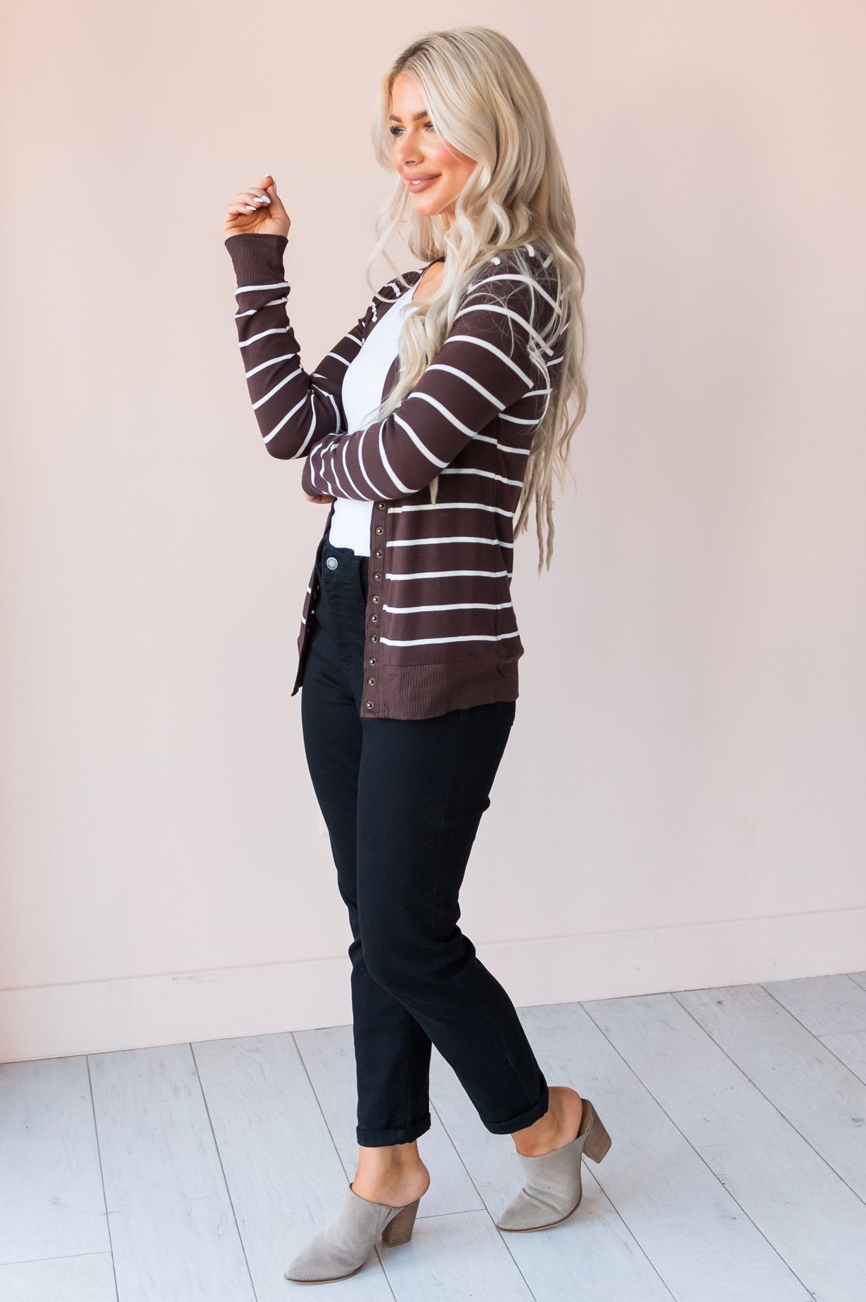 Sweet Stripes Modest Cardigan