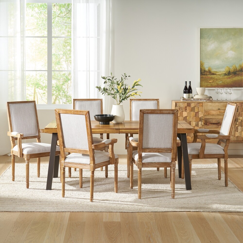 Ayers Fabric and Wood 7 Piece Dining Set by Christopher Knight Home