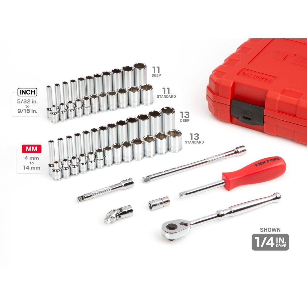 TEKTON 38 in. and 14 in. Drive Mechanics Socket Set (129-Piece) BND00001