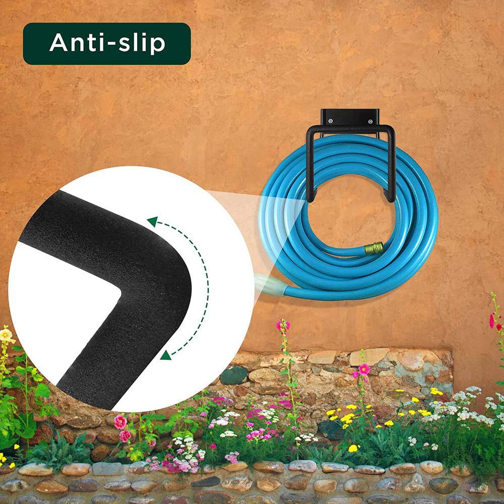 Cubilan Metal Garden Hose Holder - Water Hose Hanger Wall Mount Heavy-Duty Hose Holder Hose Hook Holds Up to 150 ft. B0BKFS8NFW