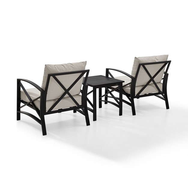 Crosley 3pc Kaplan Outdoor Seating Set With 2 Chairs amp Side Table