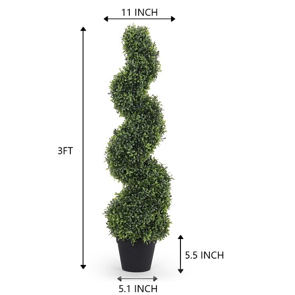 Decorative Bonsai Boxwood Spiral Topiary Artificial Tree Silk Plant For Indoor Outdoor