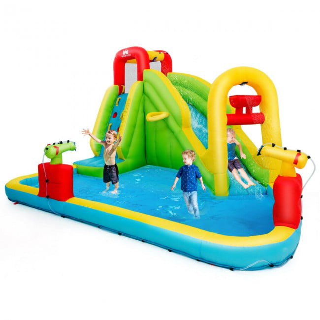 Inflatable Water Park Bounce House Bouncer Slide with Climbing Wall without Blower