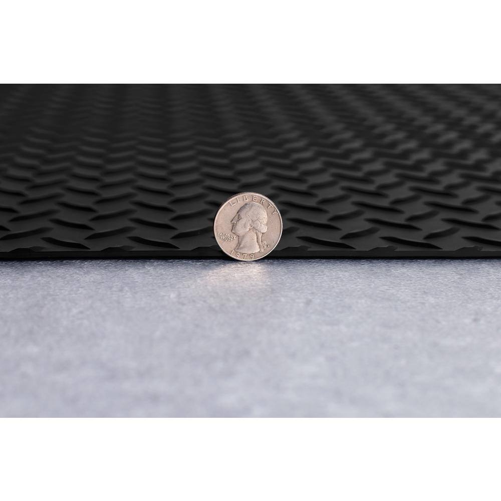 G-Floor Diamond Tread 7.5 ft. x 17 ft. Midnight Black Commercial Grade Vinyl Garage Flooring Cover and Protector GF75DT717MB