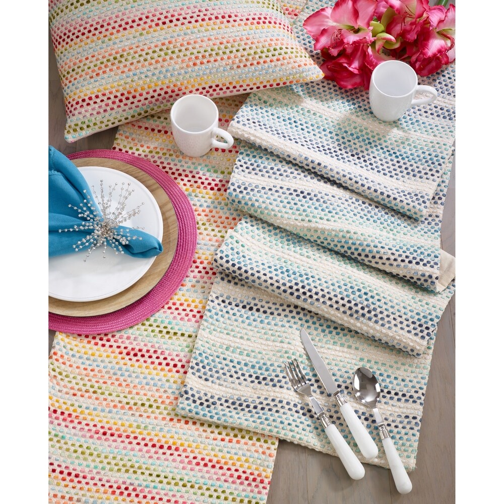 Woven Table Runner with Confetti Design