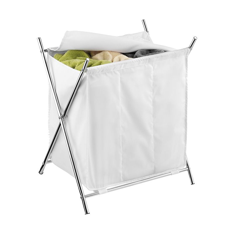 Honey-Can-Do Chrome Triple X-Frame Hamper